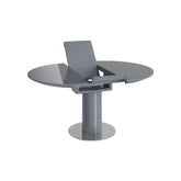 Romeo High Gloss Grey Round Extending Dining Table - Pendle Village Furniture